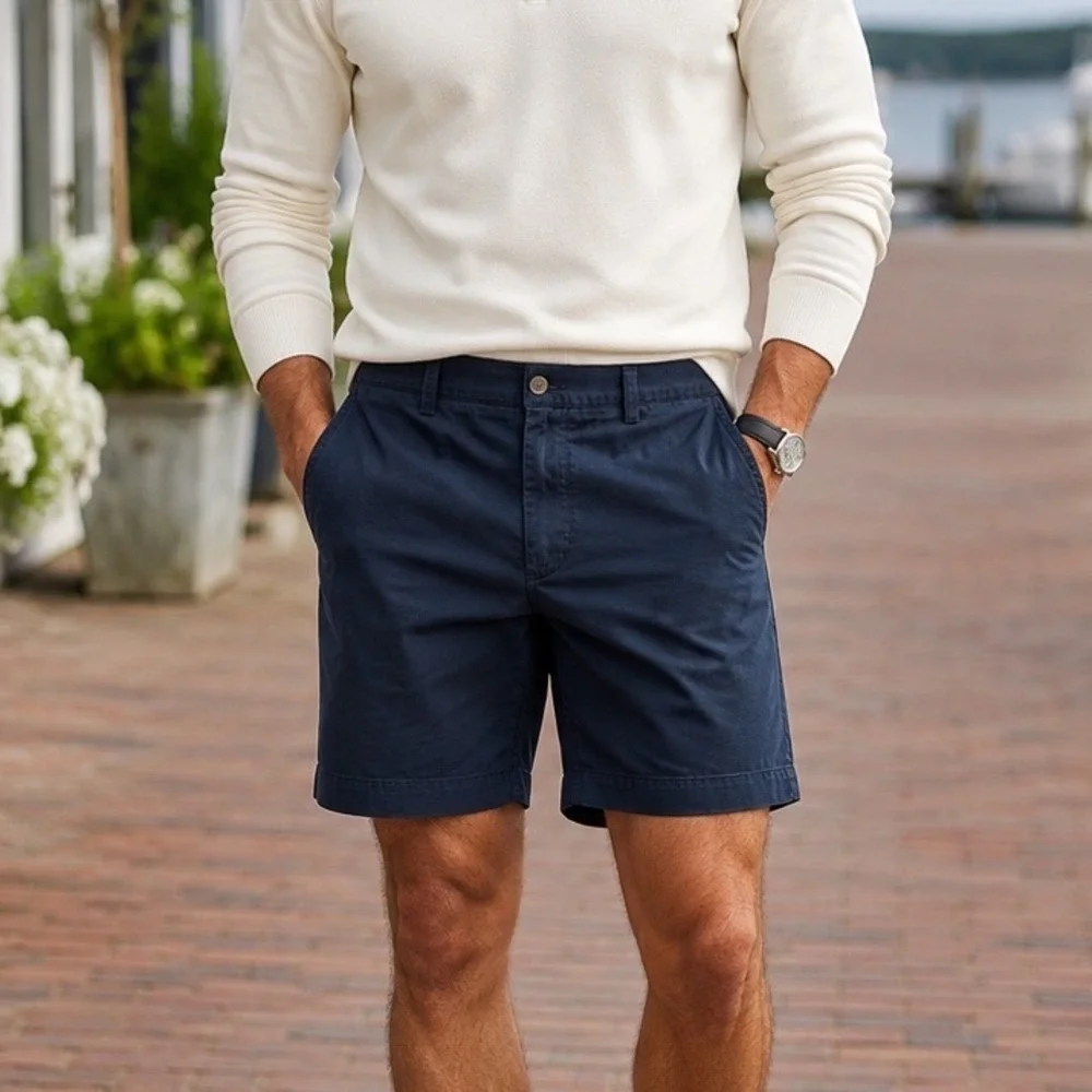 Polo Ralph Lauren Chino Shorts Men 36 Navy Classic Fit 9 Cotton Twill Preppy